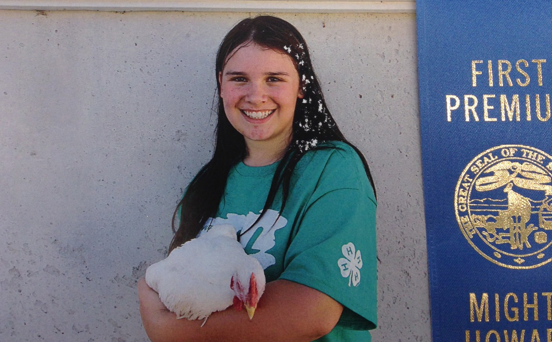 Alyson Reicks with poultry project