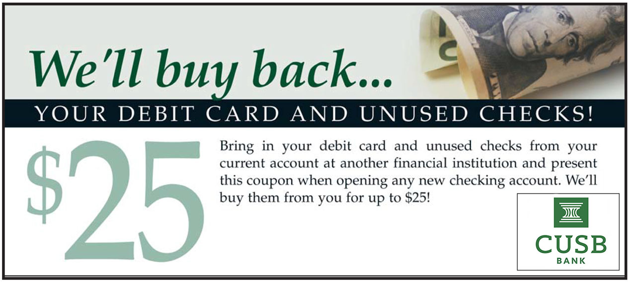 We'll buy back your debit card and unused checks