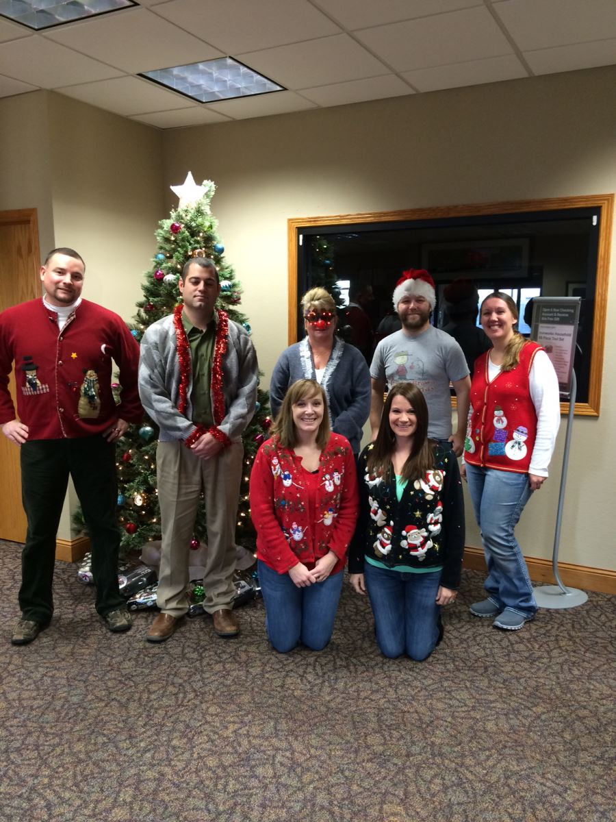 Our Charles City crew looking festive!