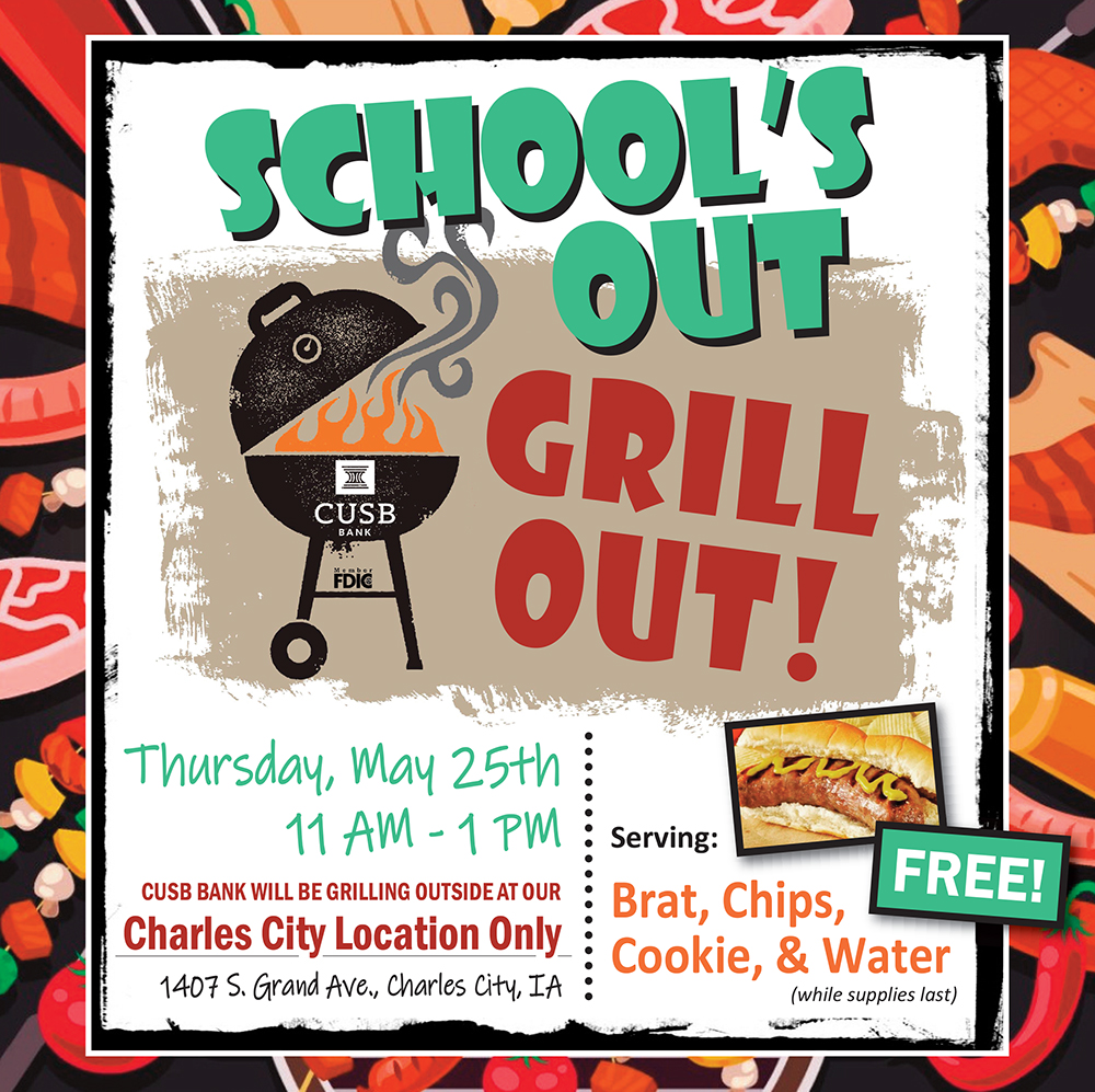 School's Out Grill Out in Charles City may 25