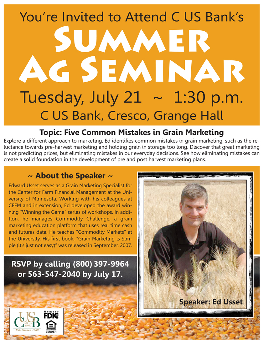 CUSB Bank Summer Ag Seminar