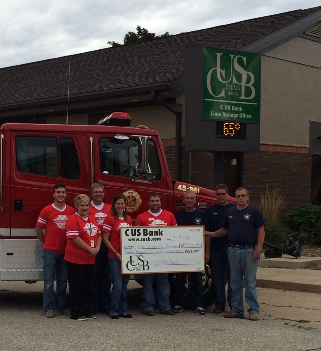 Lime Springs Fire Department Donation