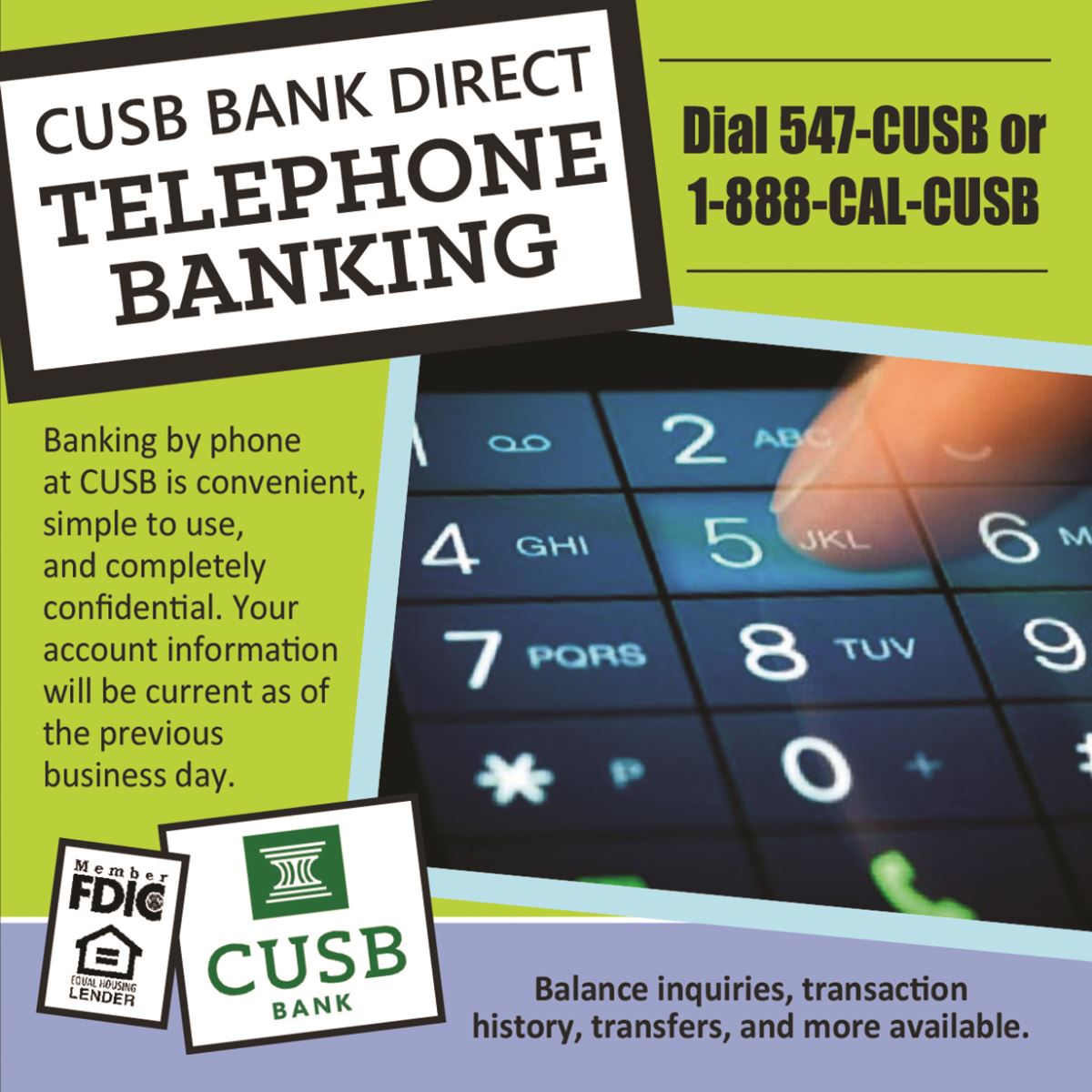 CUSB Direct Telephone Banking